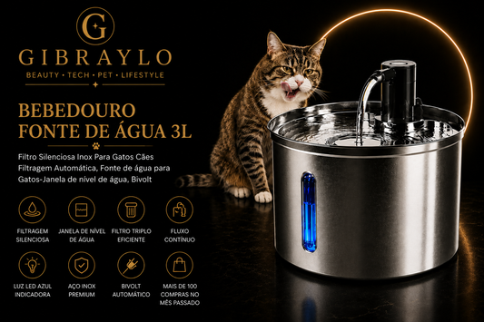 Fonte Bebedouro Automático Inox 3L para Pets