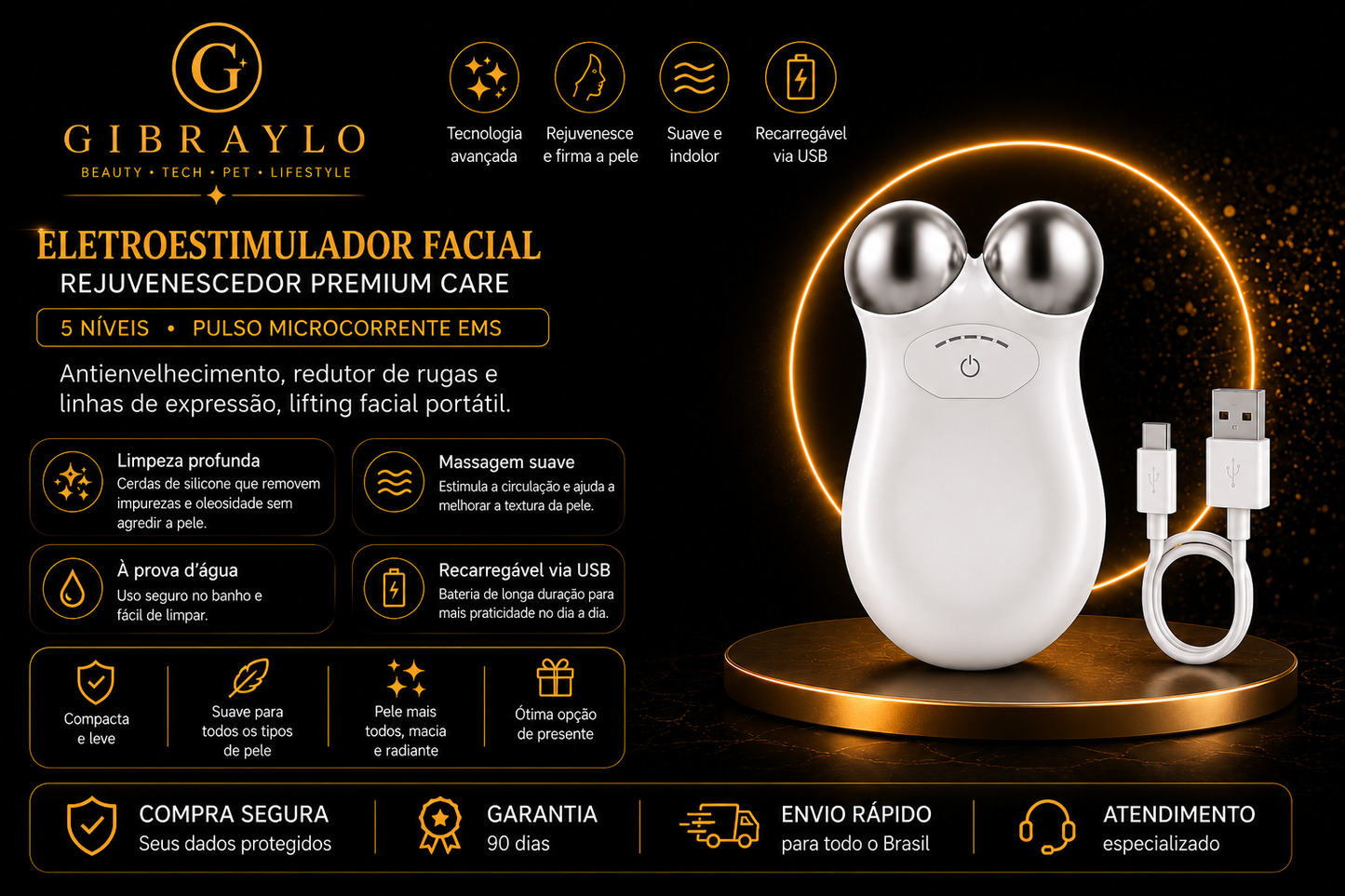 Eletroestimulador Facial Premium